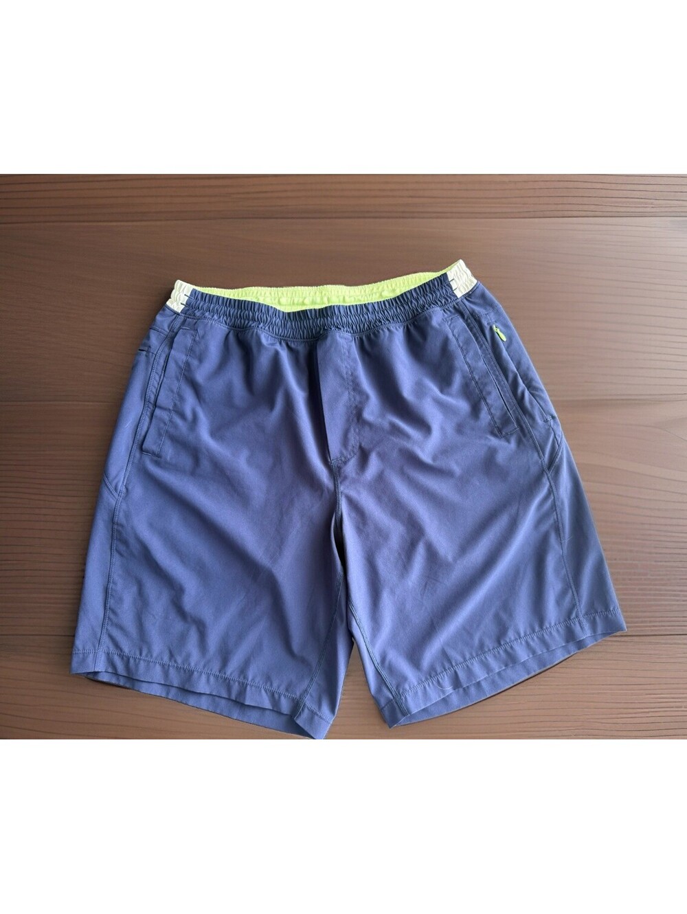 Birddog Navy Performance Shorts Sz X-Large With Green Lining 4-Way Stretch 9”